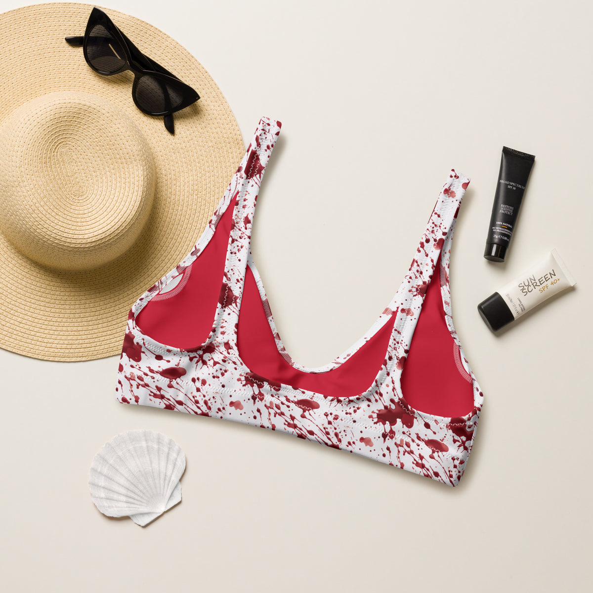 Blood Splatter padded bikini top