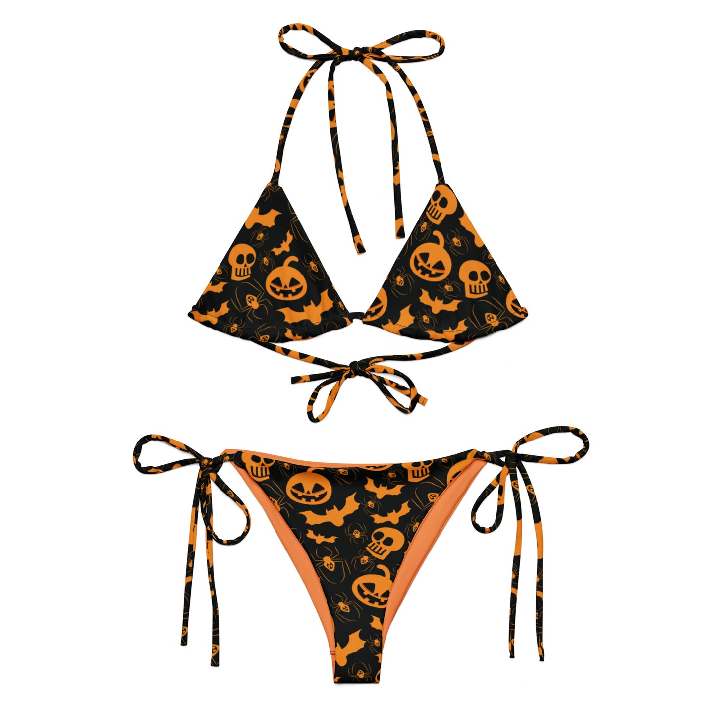 Jack-O-Lantern and Bat string bikini
