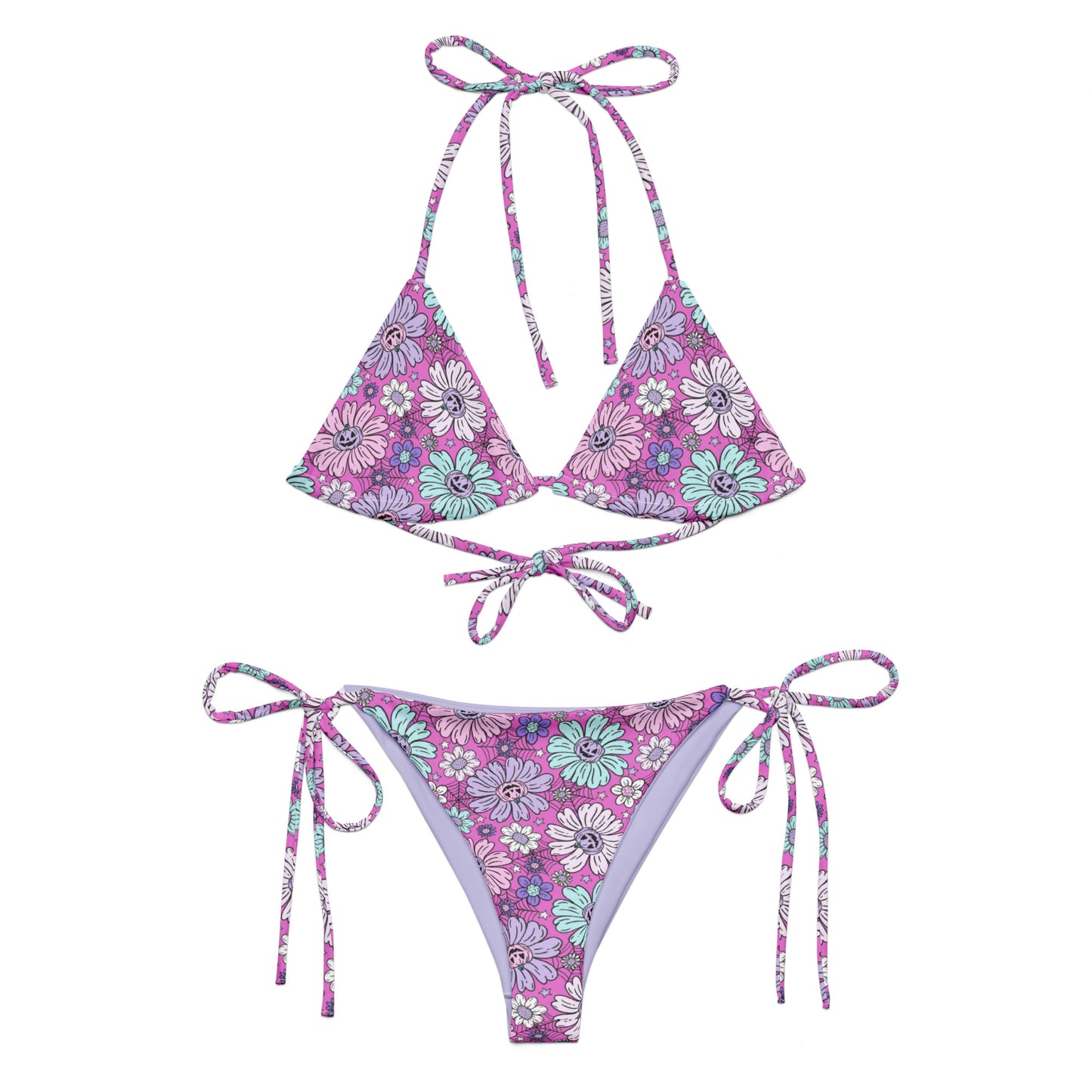 Jack-O-Lantern Flower string bikini