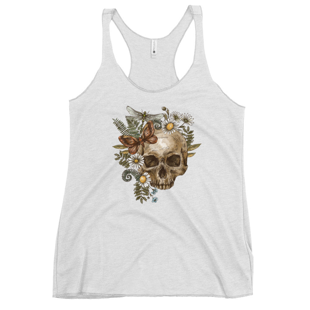 Cottagecore Skull Women's Racerback Tank