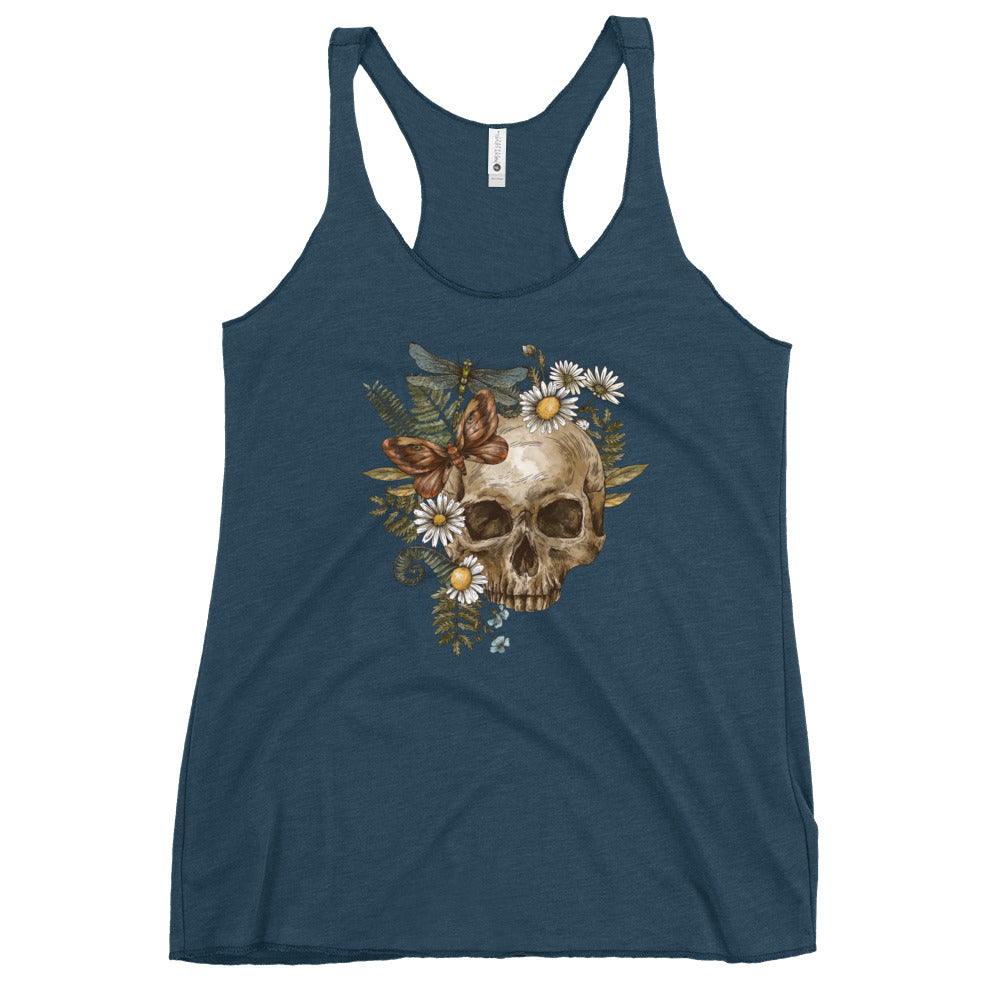 Cottagecore Skull Women's Racerback Tank
