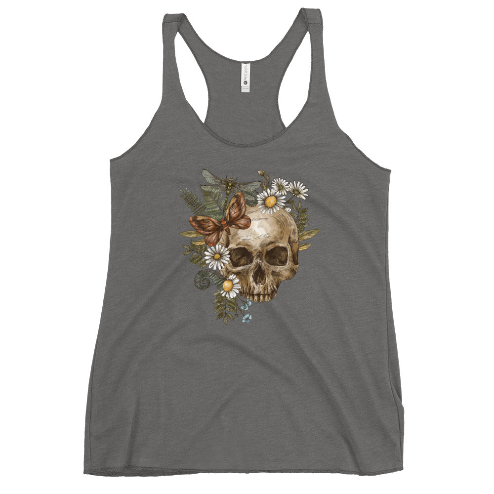 Cottagecore Skull Women's Racerback Tank