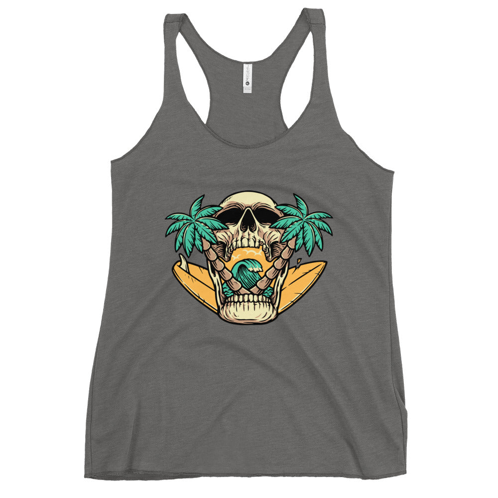 Surfer Skull Women's Racerback Tank
