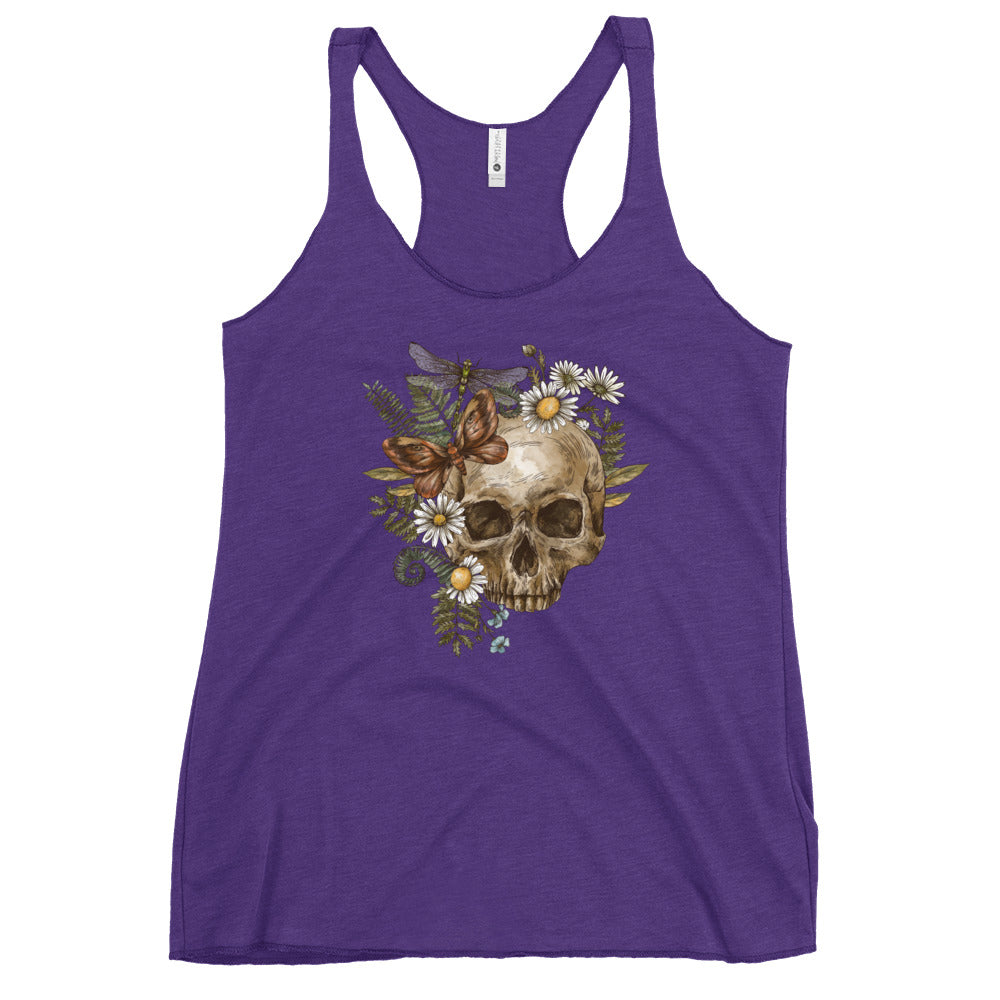 Cottagecore Skull Women's Racerback Tank