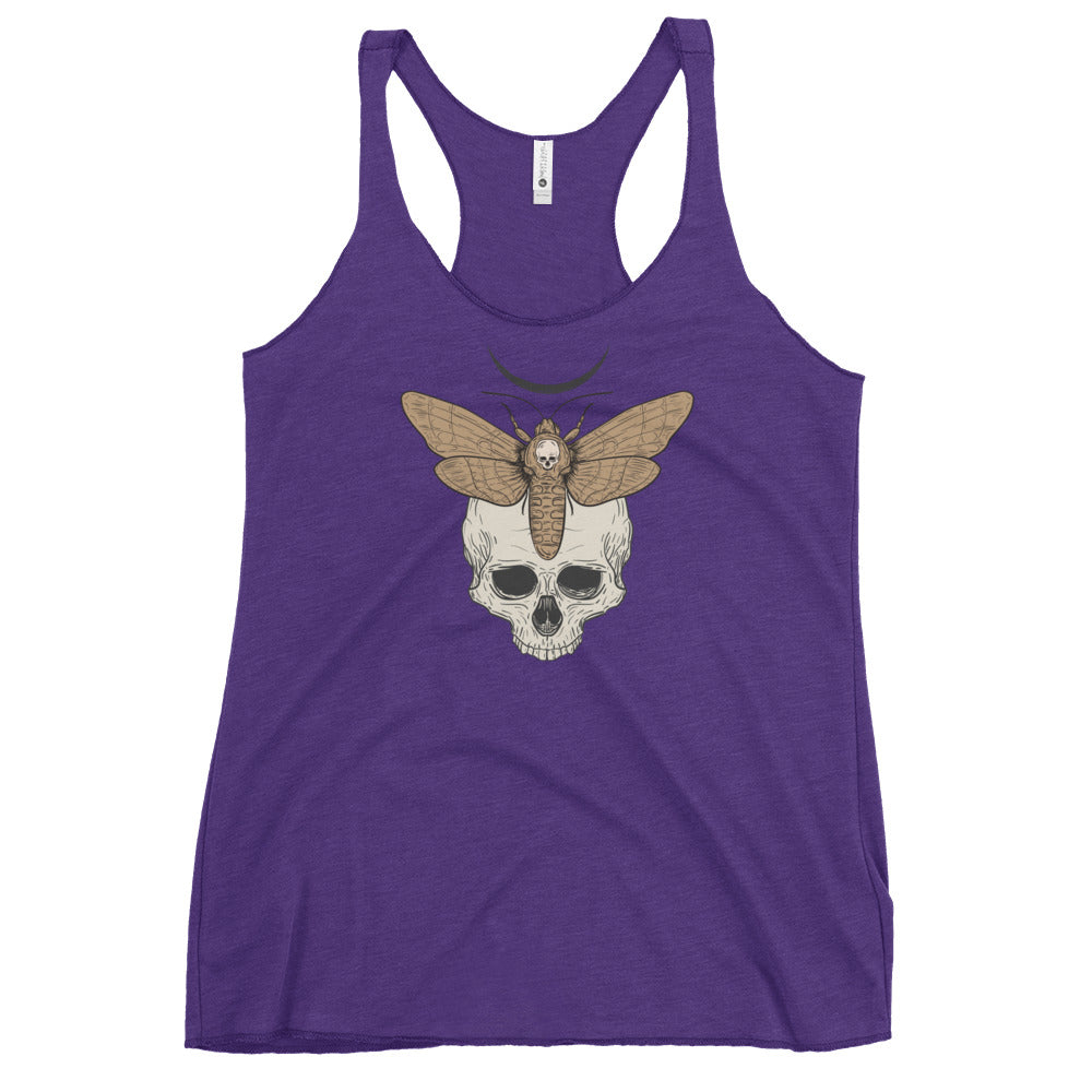Death Moth and Skull Women's Racerback Tank