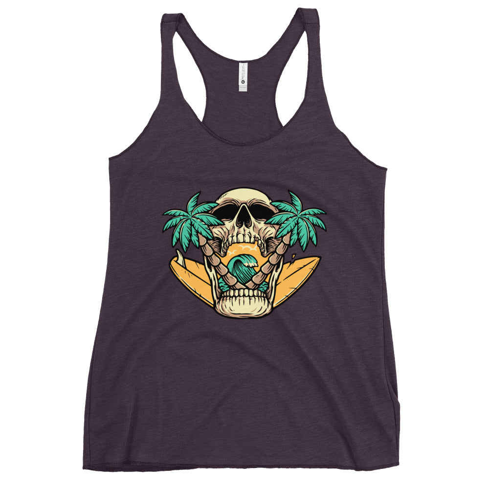 Surfer Skull Women's Racerback Tank