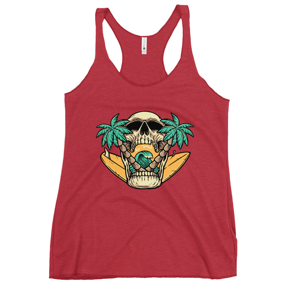 Surfer Skull Women's Racerback Tank