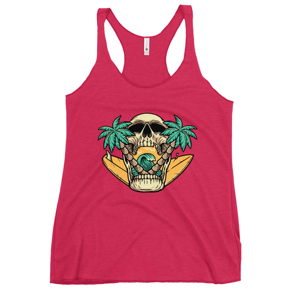 Surfer Skull Women's Racerback Tank