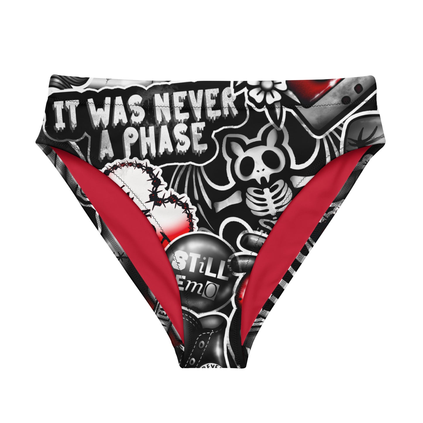 Emo high-waisted bikini bottom