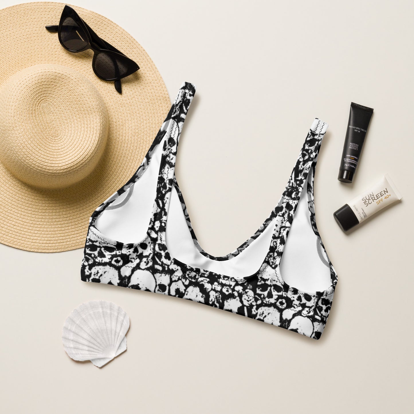 Skull padded bikini top