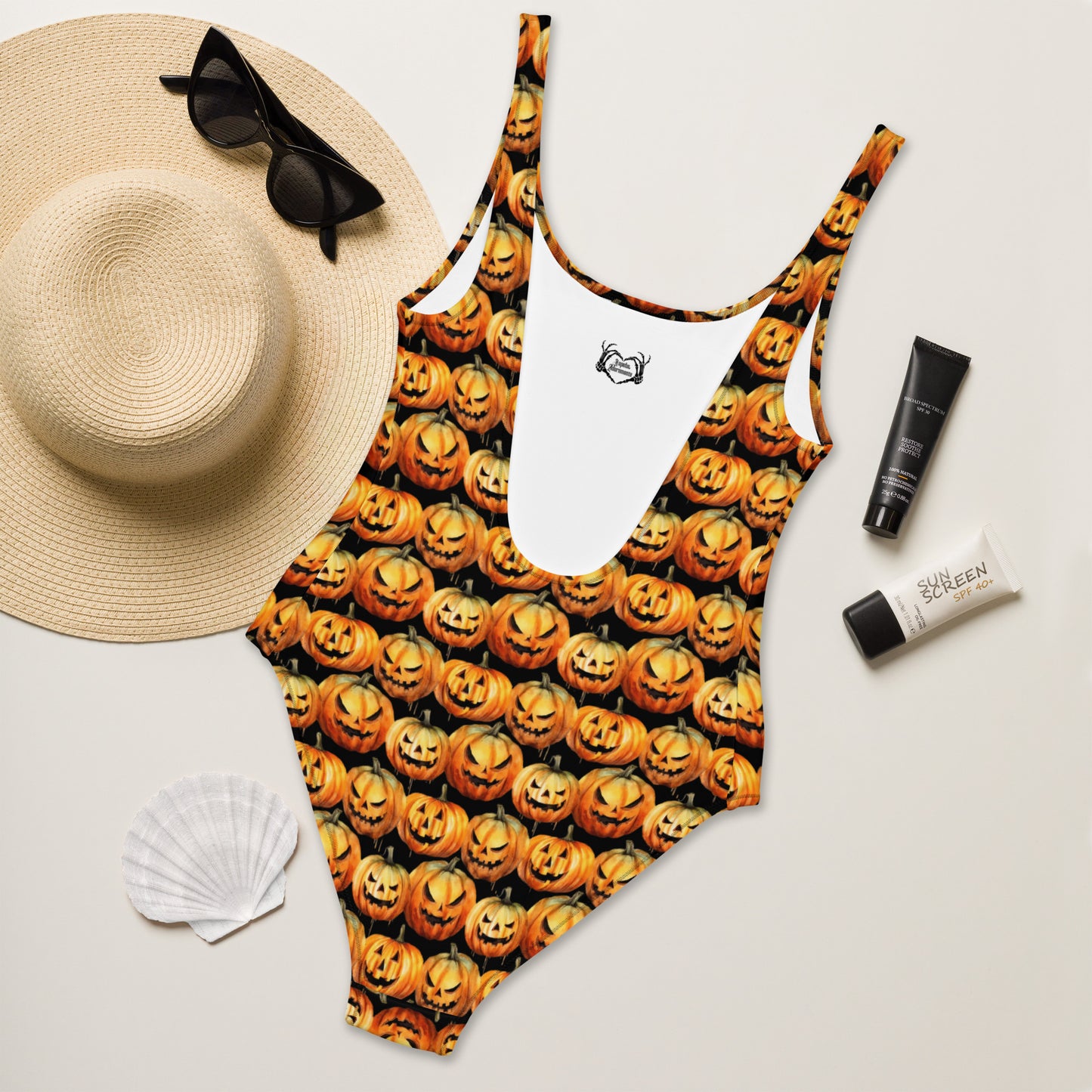 Spooky Jack-O-Lantern One-Piece Swimsuit