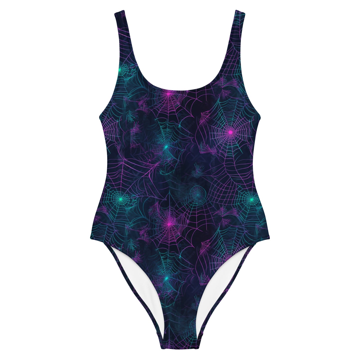 Neon Spiderweb One-Piece Swimsuit