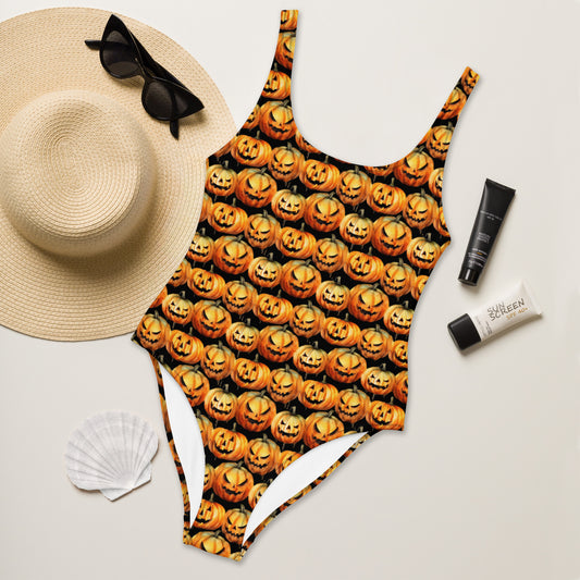 Spooky Jack-O-Lantern One-Piece Swimsuit