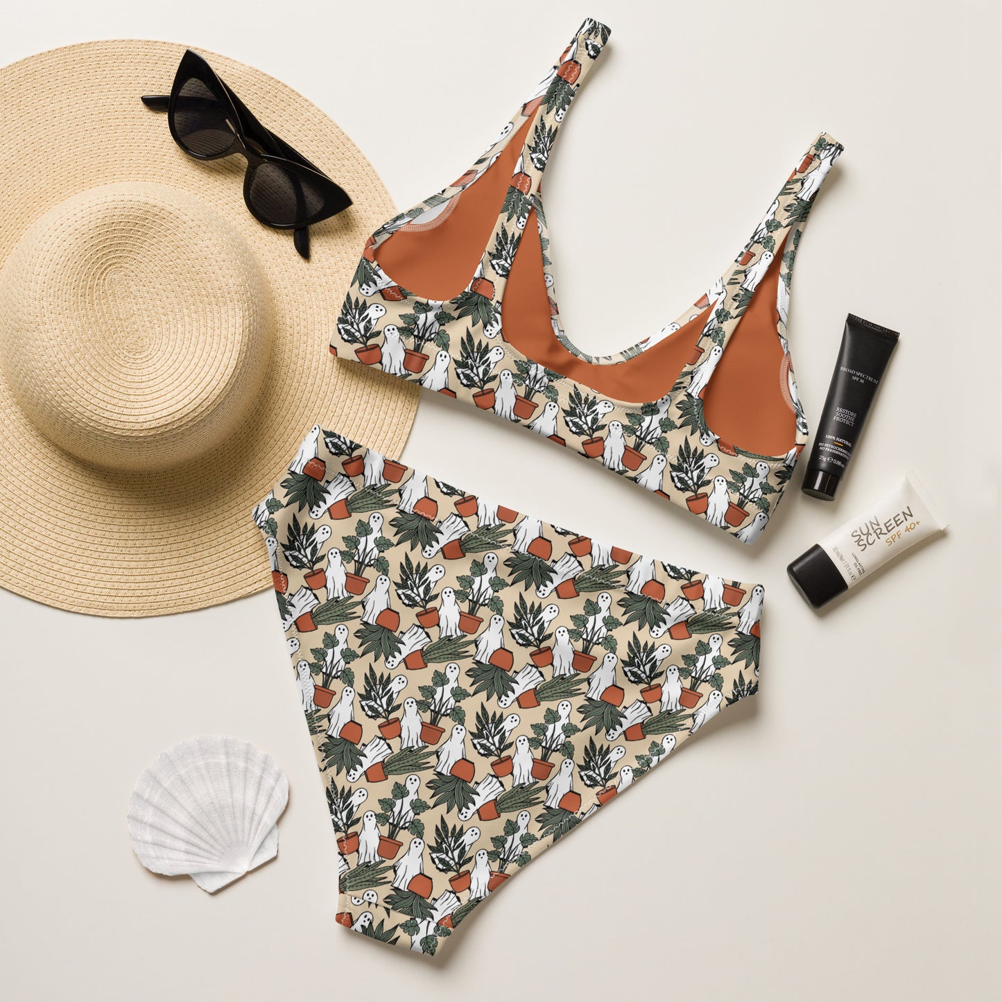 Haunted Plants high-waisted bikini