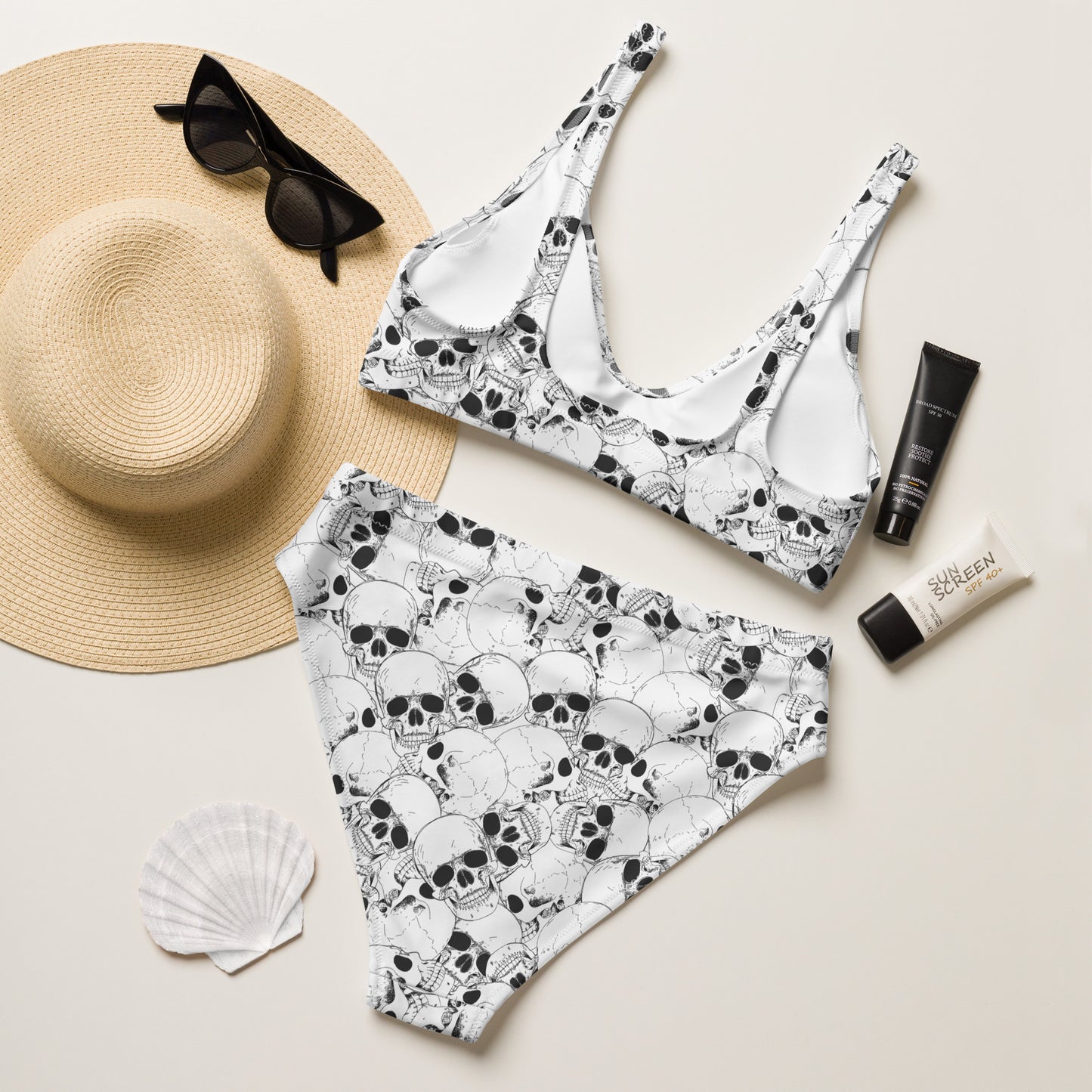 Skull high-waisted bikini