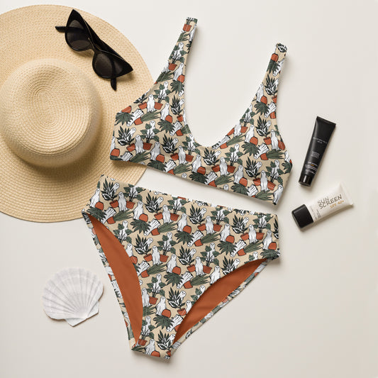 Haunted Plants high-waisted bikini