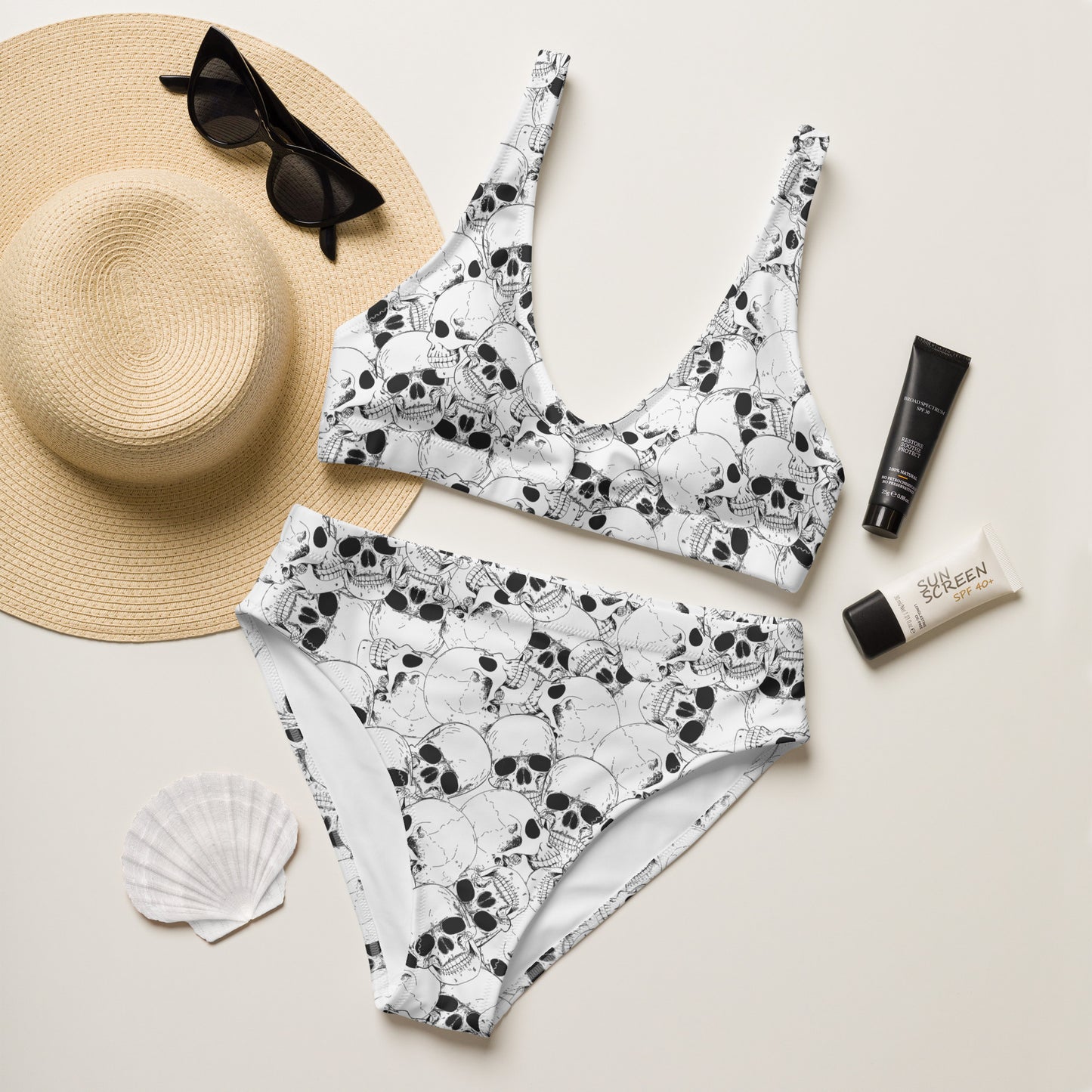 Skull high-waisted bikini