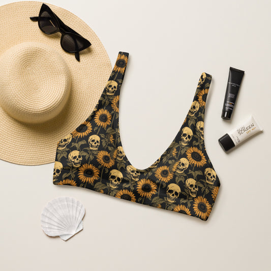 sunflower skull bikini top