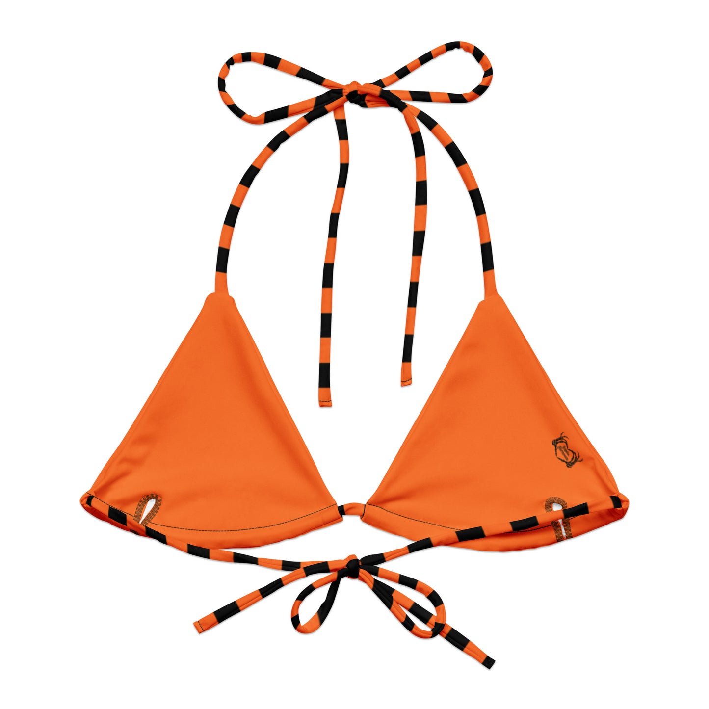 Orange Stripe string bikini top