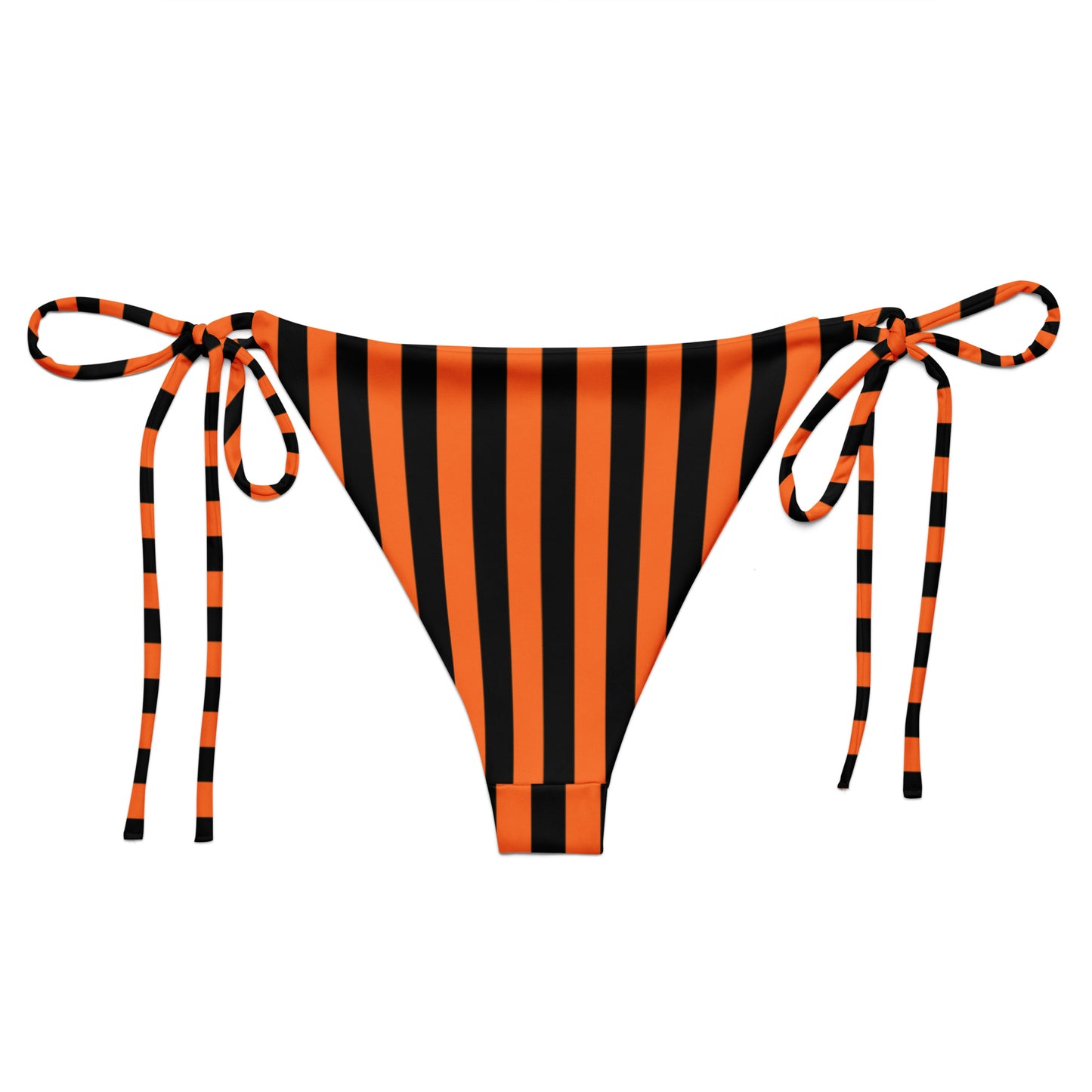 Orange Stripe string bikini bottom