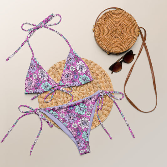 Jack-O-Lantern Flower string bikini