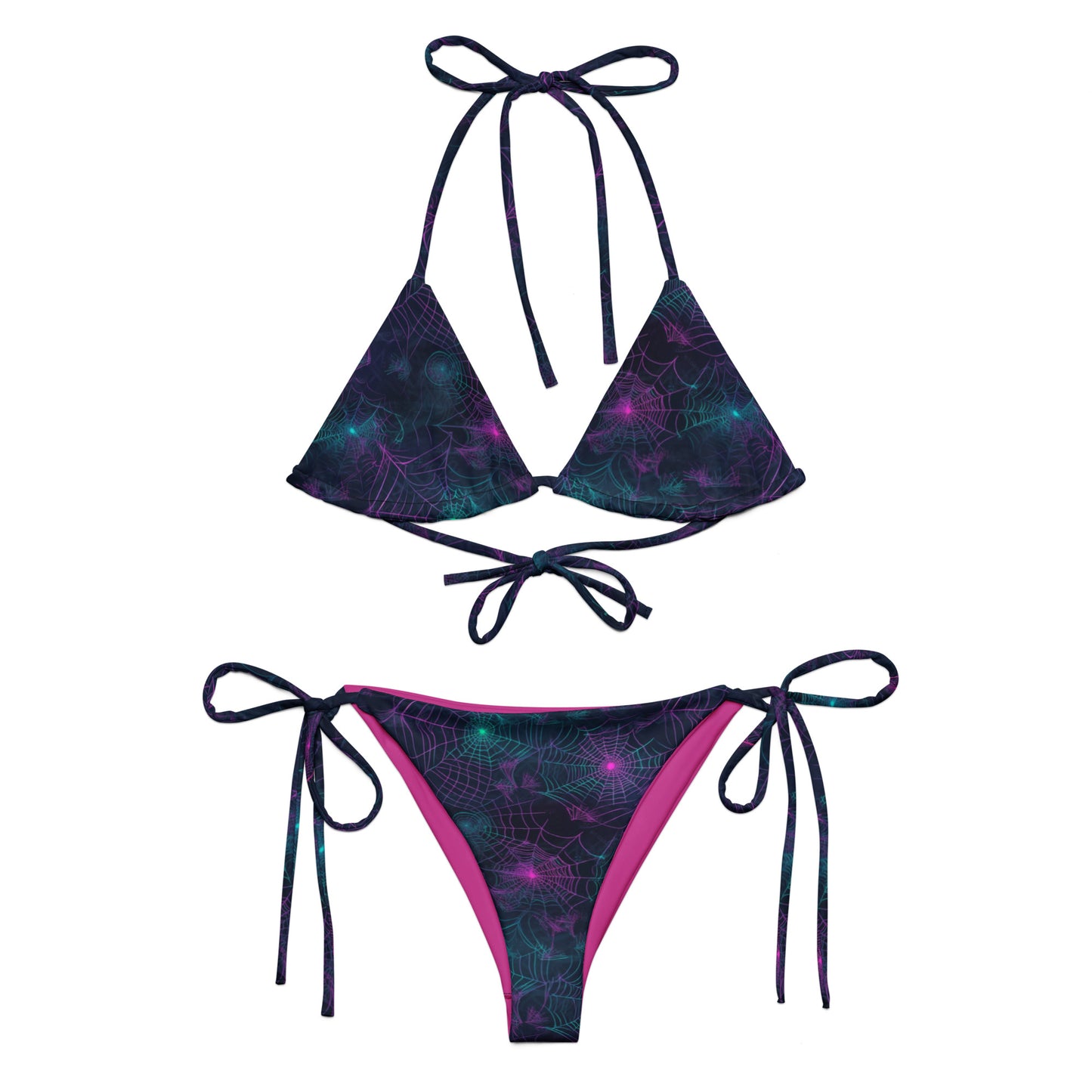 Neon Spiderweb string bikini