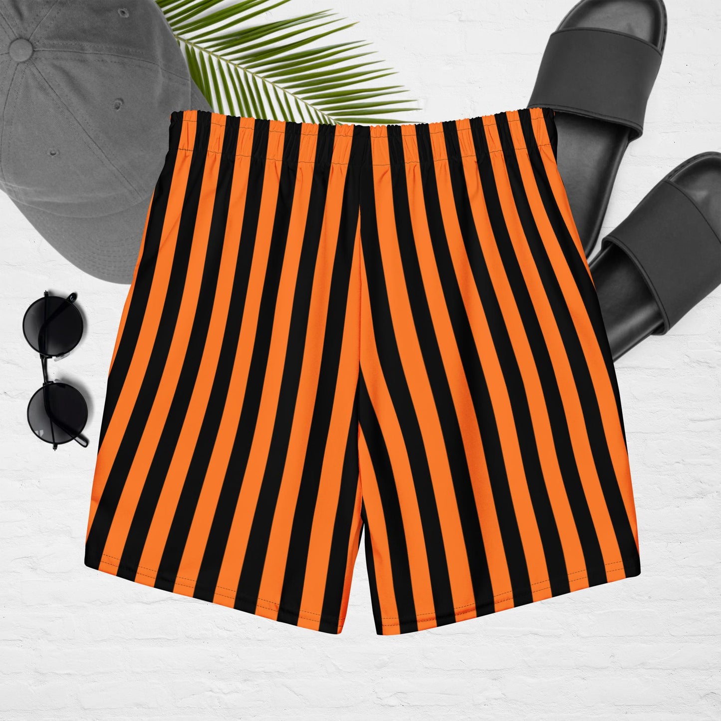 Orange Stripe Men's swim trunks