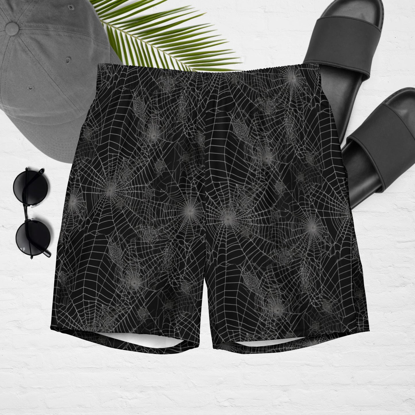 Black Spiderweb swim trunks