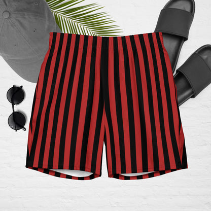 Red Stripe Men's swim trunks