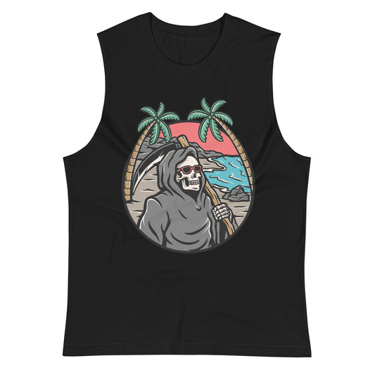 Grim Reaper Beach Day Muscle Shirt