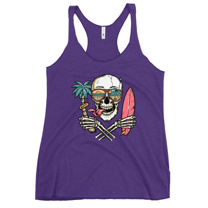Surfer Skull Women's Racerback Tank