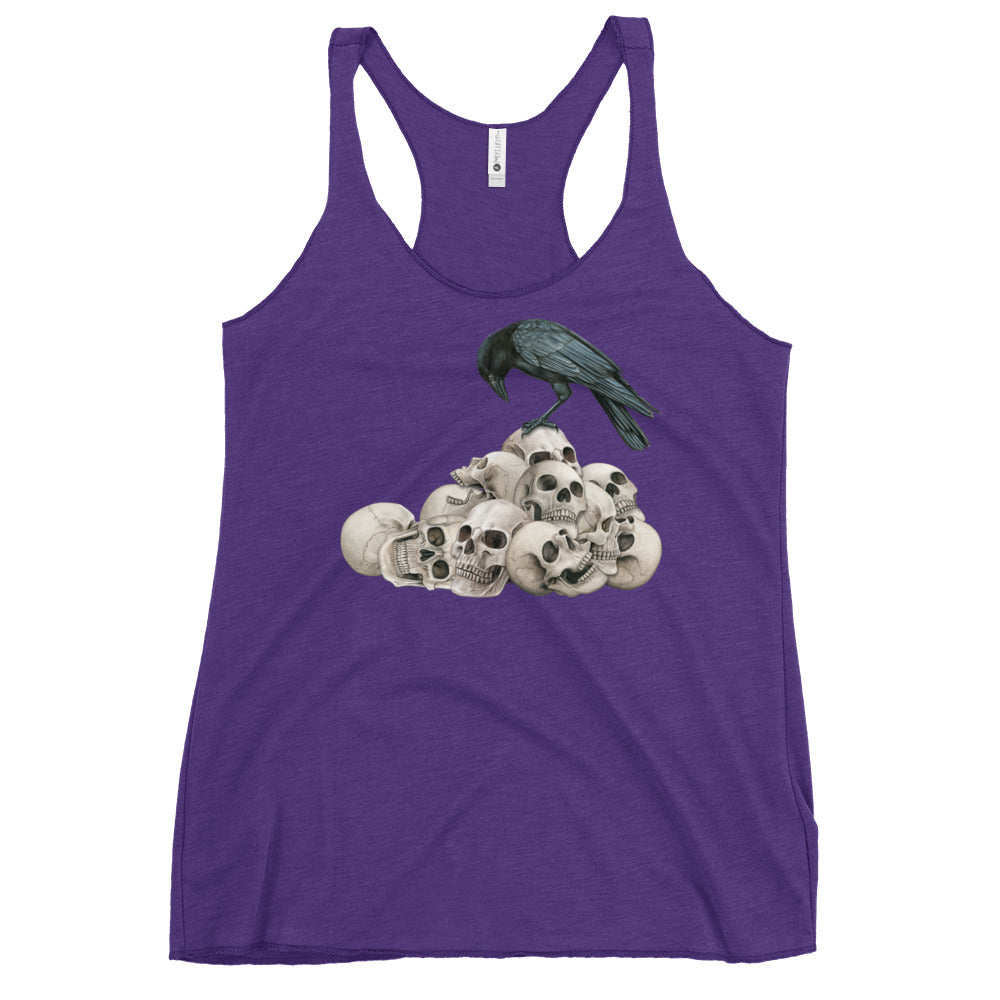 Raven and Skulls Women's Racerback Tank