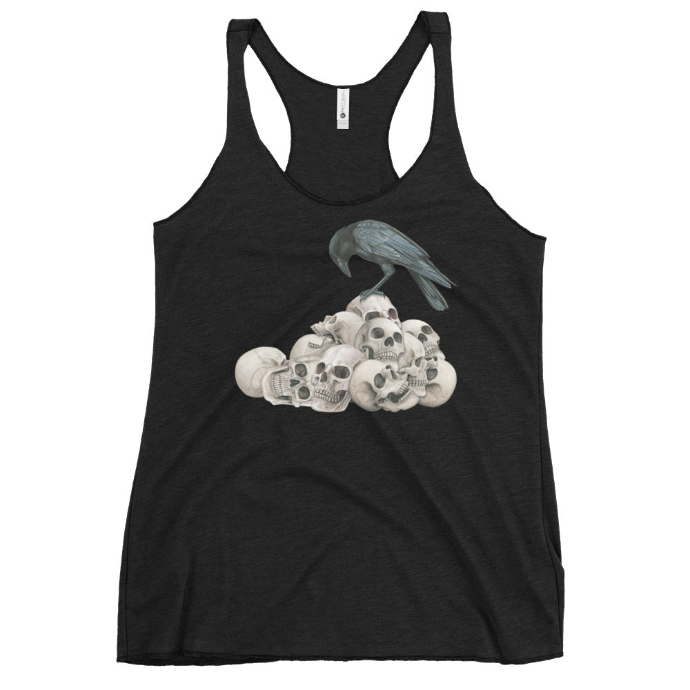 Raven and Skulls Women's Racerback Tank