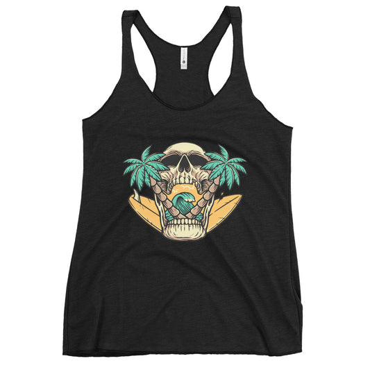 Surfer Skull Women's Racerback Tank