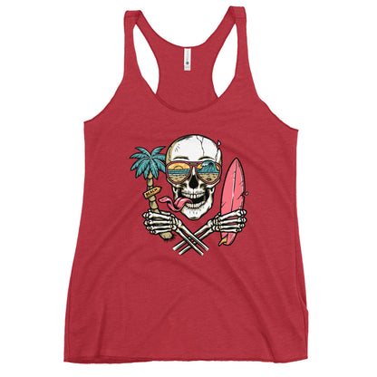 Surfer Skull Women's Racerback Tank