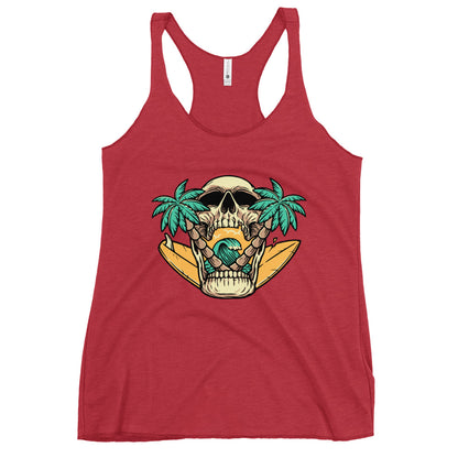 Surfer Skull Women's Racerback Tank