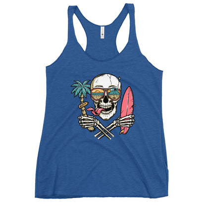 Surfer Skull Women's Racerback Tank