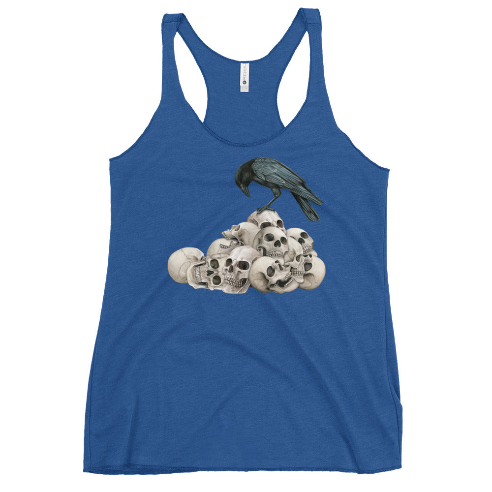 Raven and Skulls Women's Racerback Tank