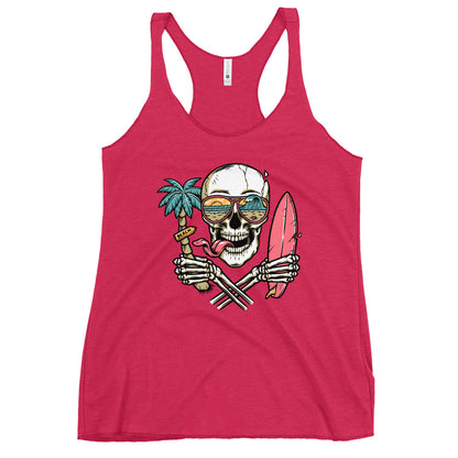 Surfer Skull Women's Racerback Tank
