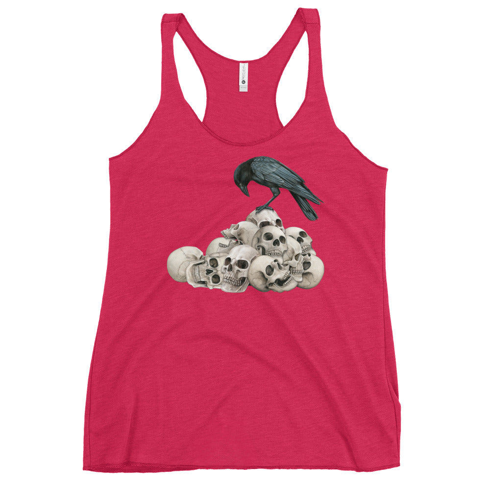 Raven and Skulls Women's Racerback Tank