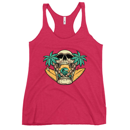 Surfer Skull Women's Racerback Tank