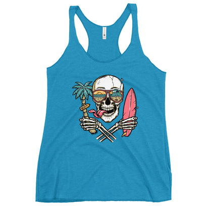 Surfer Skull Women's Racerback Tank