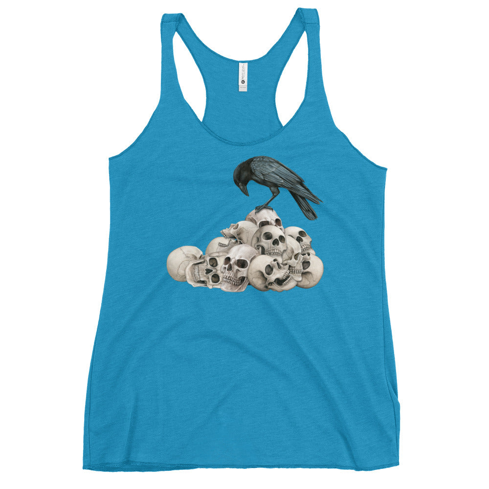 Raven and Skulls Women's Racerback Tank