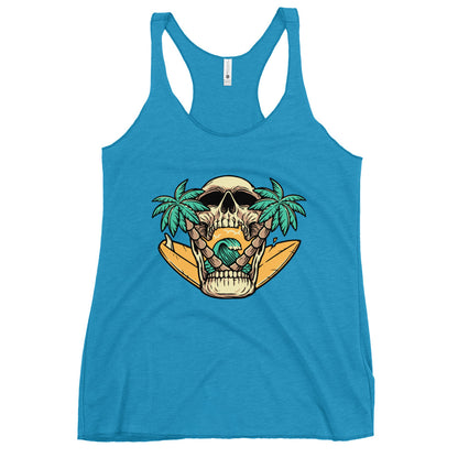 Surfer Skull Women's Racerback Tank