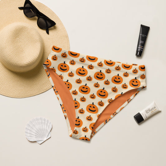 Jack-O-Lantern high-waisted bikini bottom