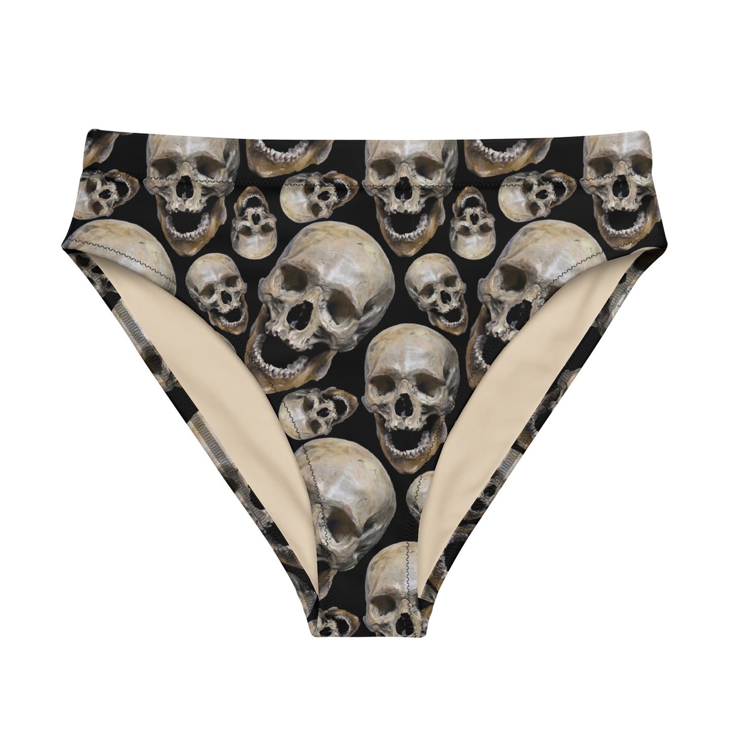 Skull high-waisted bikini bottom