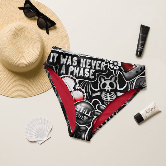 Emo high-waisted bikini bottom