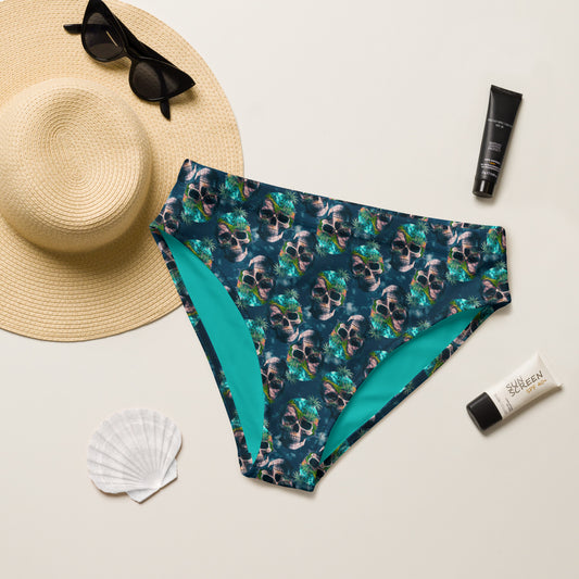 Island Skull high-waisted bikini bottom