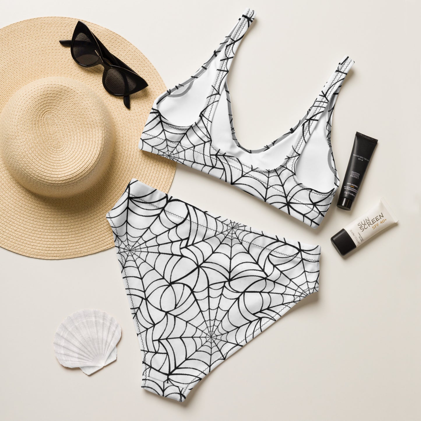 Spiderweb high-waisted bikini