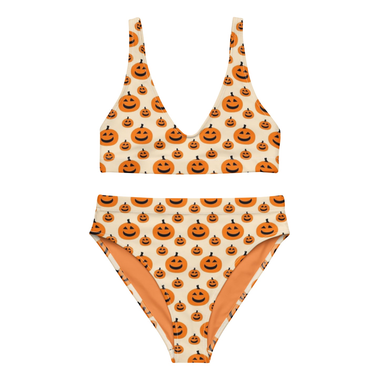 Jack-O-Lantern high-waisted bikini